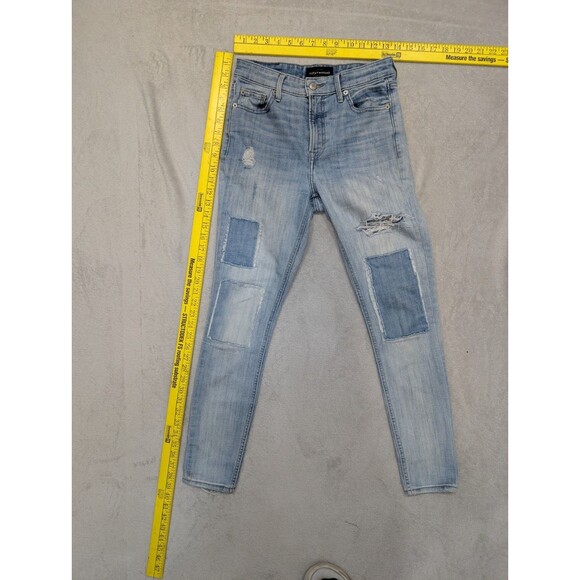 Lucky Brand Blue Jeans Distressed Patch Denim Bridgette Skinny Women’s Size 2/26 - Picture 2 of 6